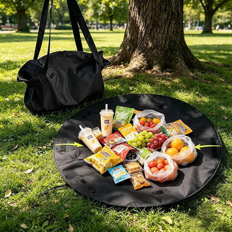 Multifunctional Large Capacity Foldable Travel Organizer Bag - Durable Lightweight & Waterproof Tote/Duffel Includes Picnic Mat