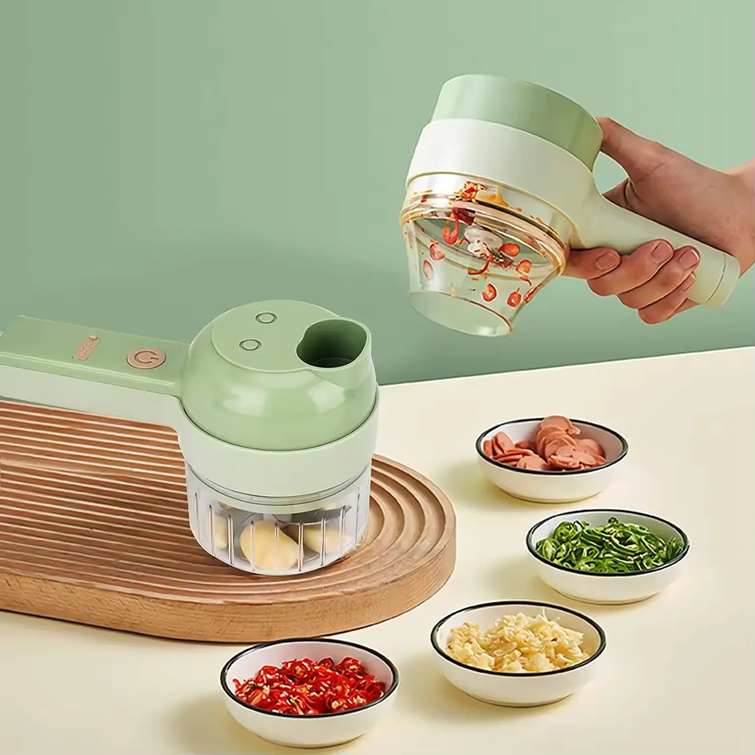 Wireless Electric Food Processor Vegetable Cutter Fruit Slicer Garlic Masher Mincer Handheld Stirrer Kitchen Cooking Accessories